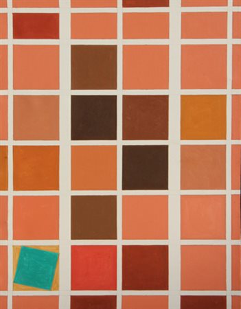 REGGIANI MAURO Composizione N° 14 1966 olio su tela cm. 65 X 50 Firma, dedica...