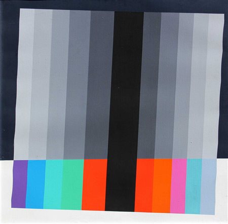 CARMI EUGENIO Immaginare la felicità 1973 acrilici su tela cm. 79 X 79 Firma,...