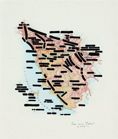 ISGRO' EMILIO Arcipelago toscano 2000 tecnica mista su cartoncino cm. 27 X 22...