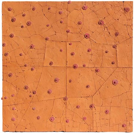 MAINOLFI LUIGI Dune maschio 2003 terracotta su tavola cm. 85 X 85 Firma,...