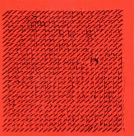 AUBERTIN BERNARD Tableau clous 1970 chiodi su tavola cm. 30 X 30 Firma, data...