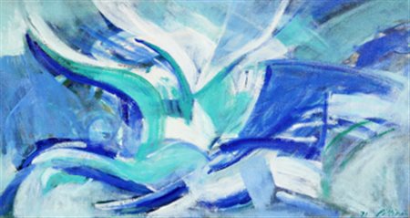 PIZZINATO ARNALDO Senza titolo 1971 olio su tela cm. 35 X 65.5 Data, firma...