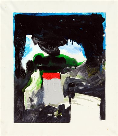 SCHIFANO MARIO Senza titolo 1990 smalto e acrilico su tela cm. 70 X 60 Firma...