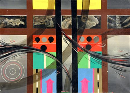 ZAPPETTINI GIANFRANCO Senza titolo 1963 olio su tela cm. 50 X 70 Firma, data...