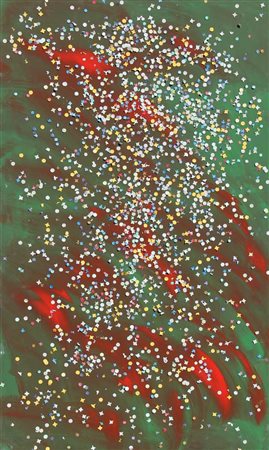 FESTA TANO Coriandoli anni 80 acrilico e coriandoli su tela cm. 120 X 70...