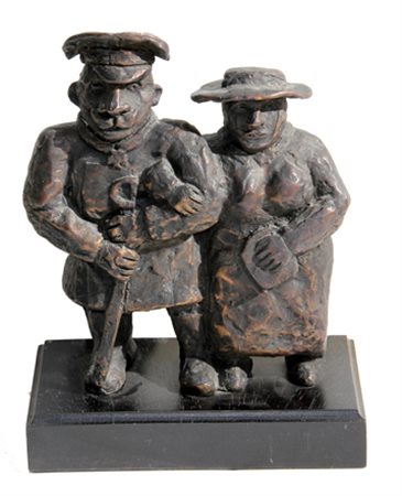 BORGHESE FRANZ Due personaggi bronzo cm. 24 X 21 X 8 Edizione di 10 esemplari...