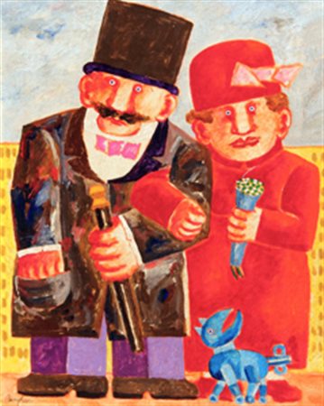 BORGHESE FRANZ Senza titolo olio su tela cm. 50 X 40 Firma 'Borghese' (in...