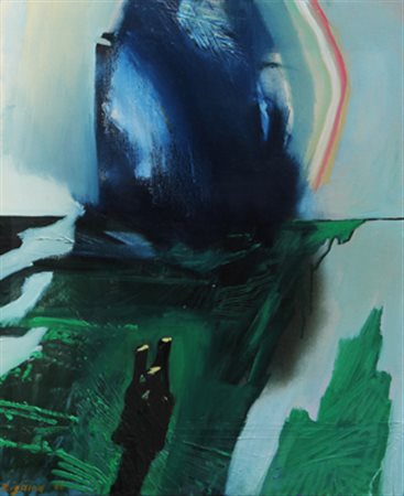 ZIGAINA GIUSEPPE Senza titolo 1980 olio su tela cm. 50 X 40 Firma, data...