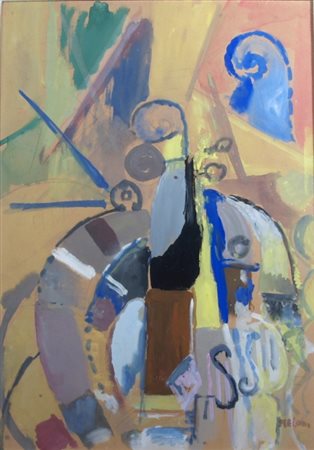 MELONI GINO (Varese 1905 - Lissone 1989) "Senza titolo" Tecnica mista su...