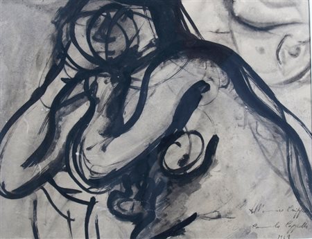 CAPPELLO CARMELO (Ragusa 1912 - Milano 1996) "Figura" 1941 China su carta cm....