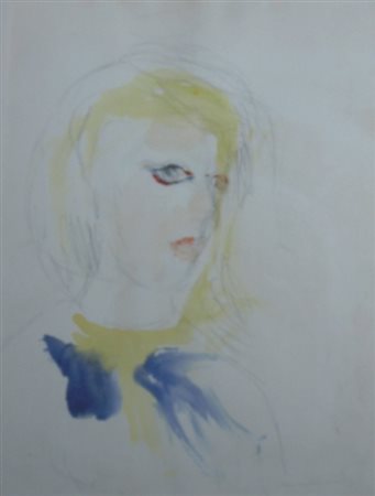 TRECCANI ERNESTO (Milano 1920 - Milano 2009) "Figura" Acquerello colorato su...