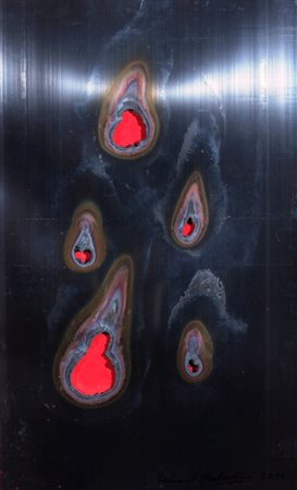 AUBERTIN BERNARD (Fontenay aux Roses 1934) "Fer brulè" 2010 Lamiera bruciata...