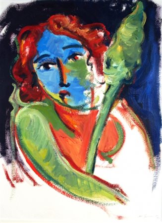 GERMANA' MIMMO (Catania 1944 - Busto Arsizio 1992) "Senza titolo" 1990 Olio e...