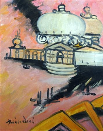 BRINDISI REMO (Roma 1918 - Lido di Spina 1996) "Venezia" Olio su tela cm. H:...