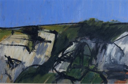 MORLOTTI ENNIO (Lecco 1919 - Milano 1992) "Paesaggio" anni '70 Pastello su...