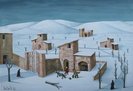 PROIETTI NORBERTO (Spello 1927) "Paesaggio" Olio su tavola cm. H: 41.00 L:...