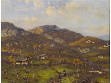 Gignous Lorenzo (Modena 1862-Porto Ceresio 1958) Paesaggio Olio su tela...