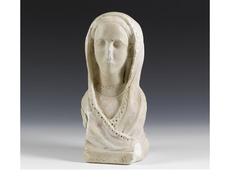 Anonimo (XIX secolo) Volto di Madonna Marmo Altezza 37 cm, base 13x14 cm