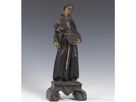 Scuola lombarda (XVII secolo) Sant'Antonio Legno policromo Altezza 35 cm