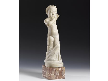 Scuola italiana (XVII secolo) Putto Marmo Altezza 53 cm Sbeccature e mancanze
