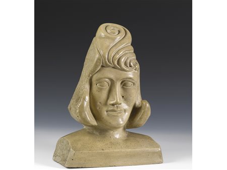 Firma indecifrata (XIX secolo) Volto Pietra Firmato e datato 1890 Altezza 42...