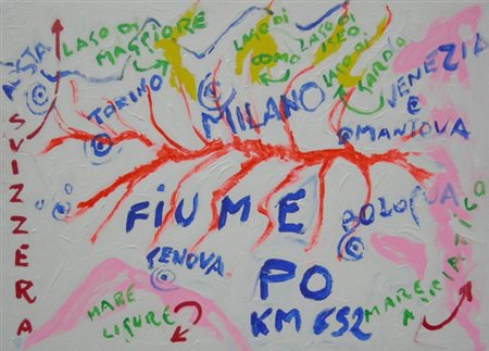 ALFREDO SAINO Km 652, 2003 Acrilico su tela cm 50x70