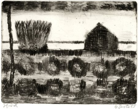 GIAN PAOLO BERTO Paesaggio, 1983 Puntasecca cm 18x23,5 su carta cm 35x50