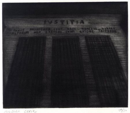 ANDREA CHIESI Iustitia, 2008 Maniera nera cm 24x24 su carta cm 27x30 (19/20)