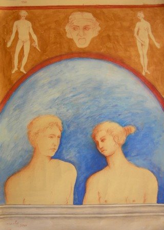 AULO Platonico contemplativo, 2010 Tecnica mista su carta cm 70x50