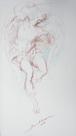 BRUNO D'ARCEVIA Arcangelo, 2011 Pastello a olio su carta cm 90x50