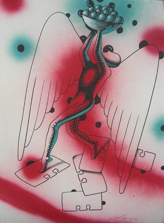 MARK KOSTABI La raccolta eterna, 2010 Tecnica mista su carta cm 77x58