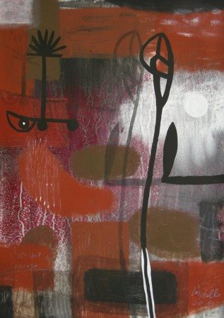 ANGELO CASCIELLO L'occhio curioso, 2011 Tecnica mista su carta cm 50x36