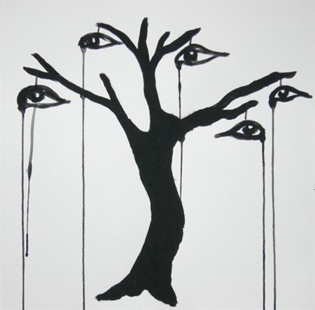 GIOVANNI MANFREDINI La mia pittura piange, 2011 Olio su carta cm 50x50