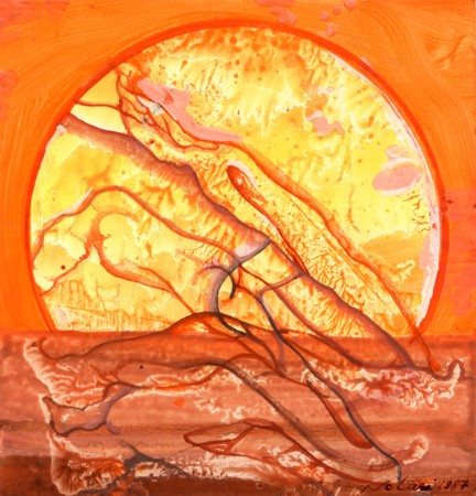 ROMANO NOTARI Amore solare, 1987 Tempera su carta cm 22x21