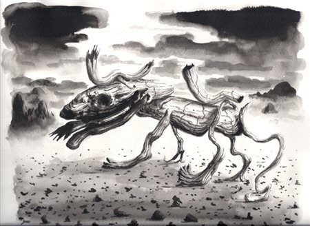 FULVIO DI PIAZZA Woodlizard, 2011 China su carta cm 23x30,5