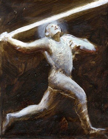 STEFANIA FABRIZI Lancia di luce, 2011 Tecnica mista su tela cm 30x25