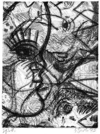 GIAN PAOLO BERTO Senza titolo, 1973 Acquaforte cm 21x16 su carta cm 50x35