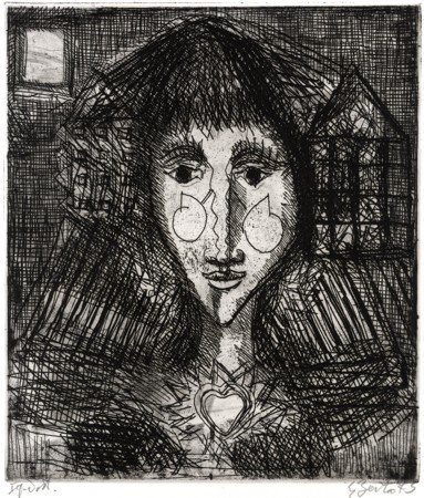 GIAN PAOLO BERTO Ritratto di J.B., 1975 Acquaforte cm 25x21,5 su carta cm 50x35