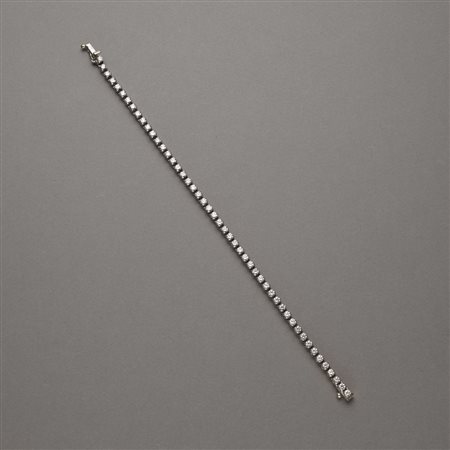 Bracciale tennis in oro bianco con zirconia cubica, g.17,70, musura: lungh....
