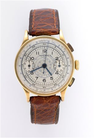 TAVANNES Orologio cronografo da polso da uomo in oro 18K Anni 1940 ca....