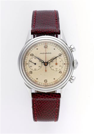MOVADO AVIAZIONE Orologio cronografo da polso da uomo in acciaio Anni 1950...