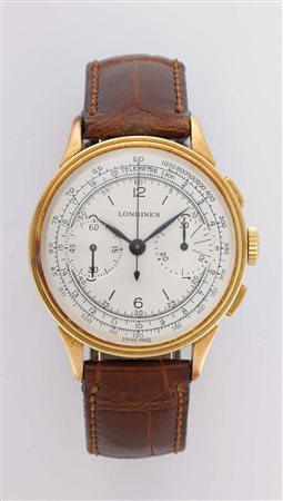 LONGINES Orologio cronografo da polso da uomo in oro 18k Anni 1940 ca....