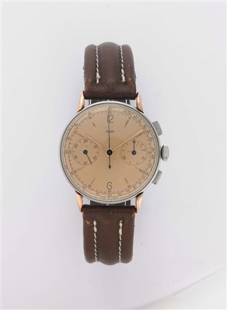JAEGER Orologio cronografo da polso da uomo in acciaio e oro Anni 1940 ca....