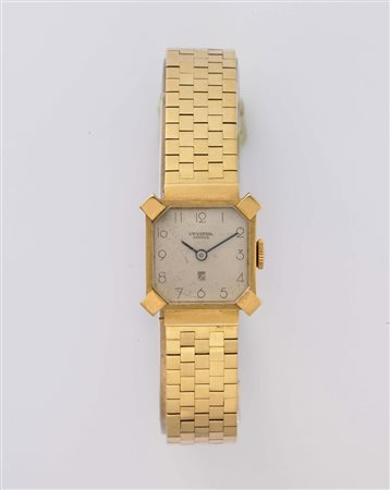 UNIVERSAL Orologio da polso da donna in oro 18K Anni 1950 ca. Quadrante,...