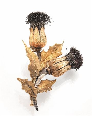 SPILLA, MARIO BUCCELLATI, IN ORO GIALLO, ORO ROSA E ARGENTO disegnata come un...