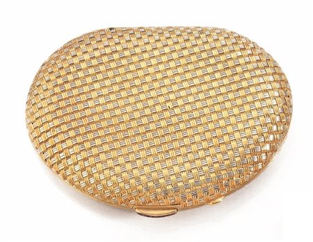 SCATOLA PORTACIPRIA IN ORO BIANCO, ORO GIALLO E RUBINIdi forma sagomata...