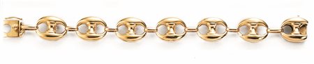 BRACCIALE IN ORO GIALLOrealizzato ad una fila di sette maglie marine bombate,...