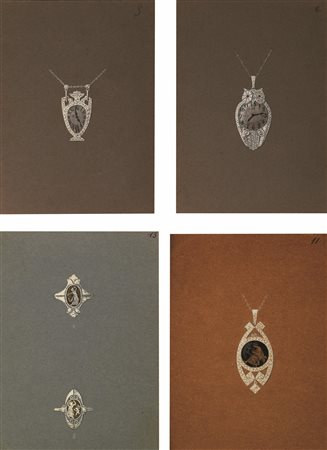 BOZZETTI PER GIOIELLI E FIGURE IN METALLOi 208 bozzetti preparatori per...