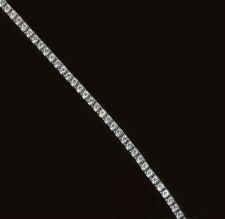 BRACCIALE TENNIS IN ORO BIANCO E DIAMANTIrealizzato ad una fila di...