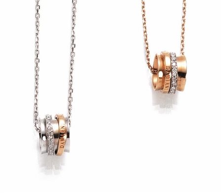 DUE CATENE, DAMIANI, IN ORO BIANCO, ORO ROSA E DIAMANTIciascuna realizzata a...